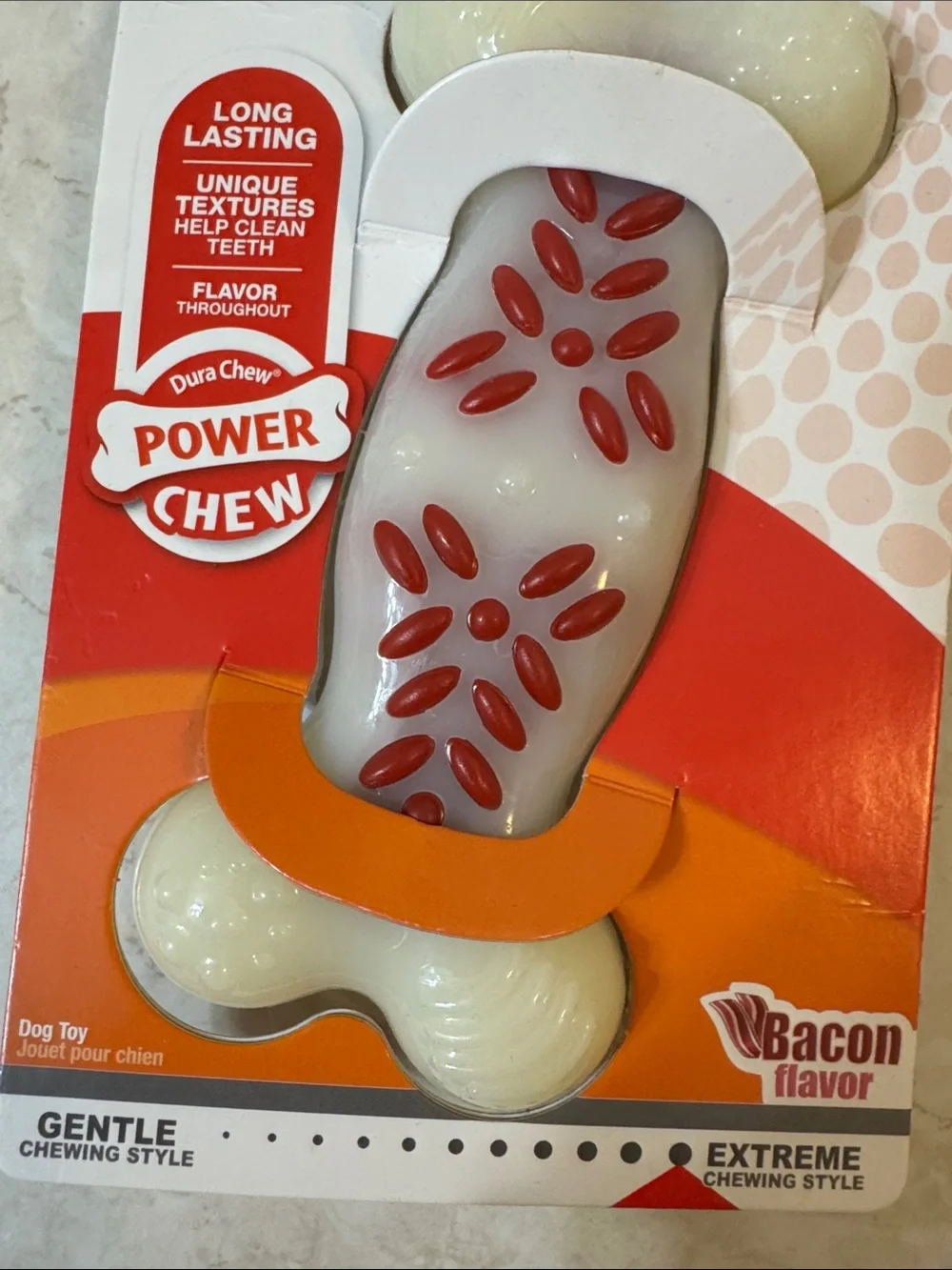 Nylabone Power Chew Action Ridges Chew Toy Bacon Wolf